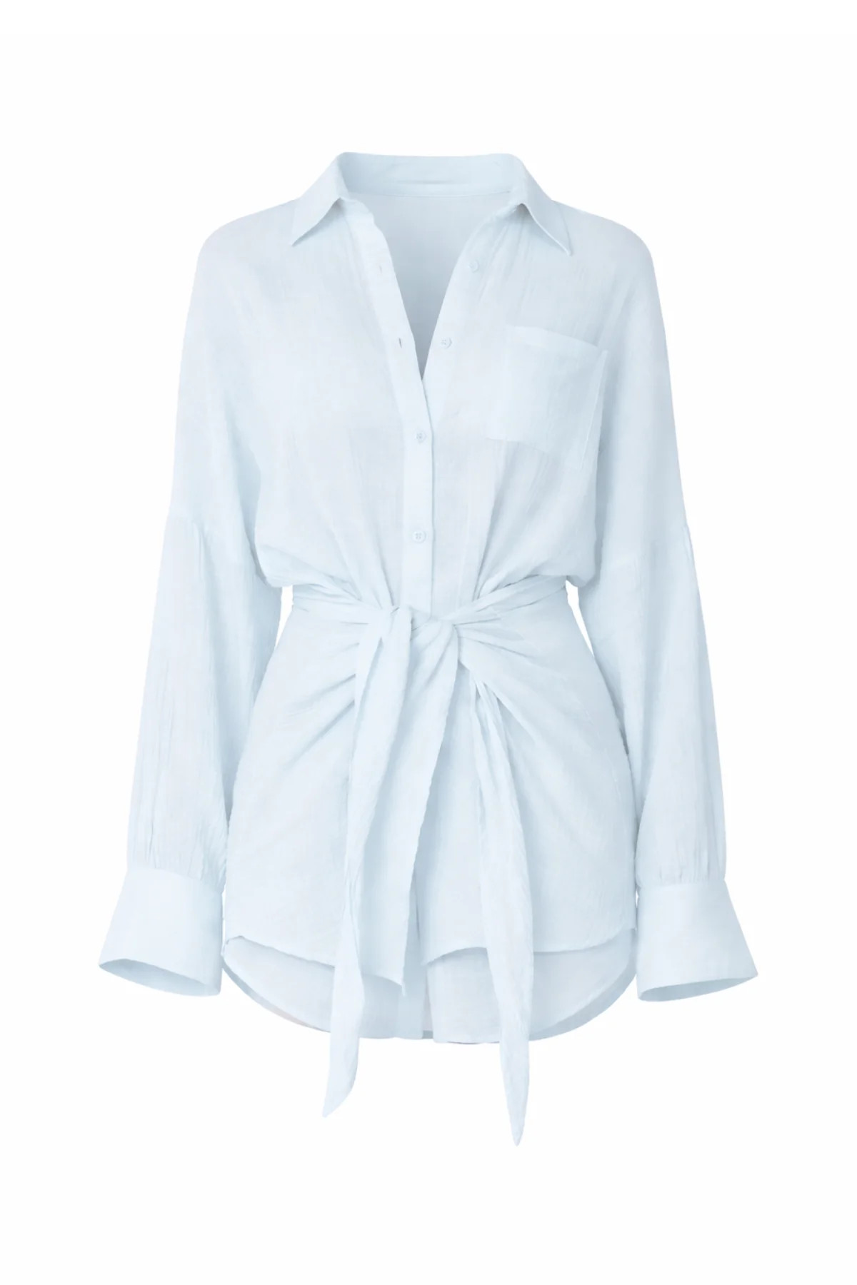 GRETA Blue Cheesecloth Knot Dress | Noughts and Kisses