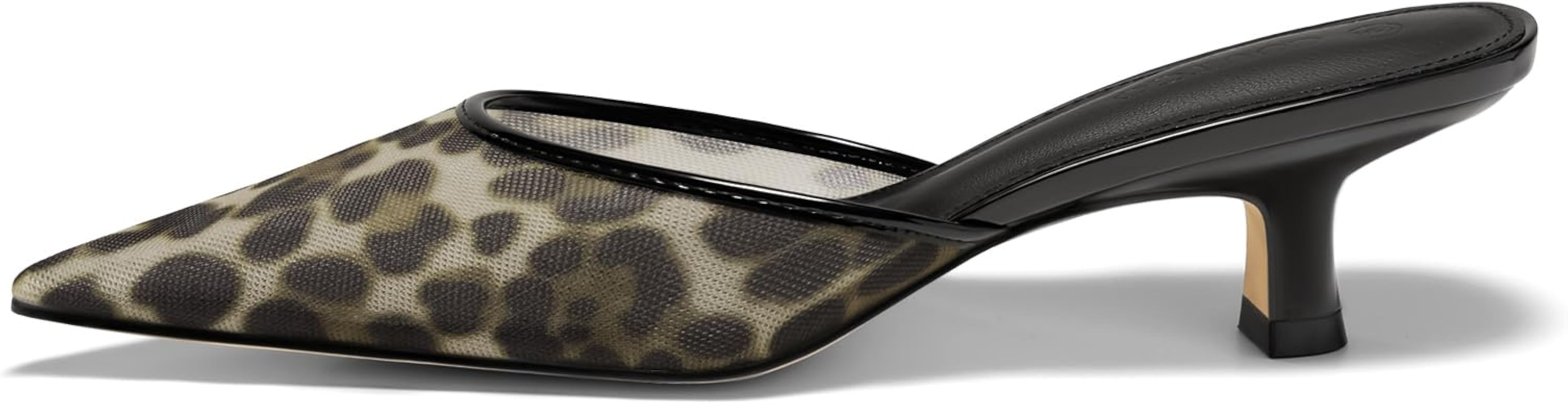 Coutgo Womens Kitten Low Heels Mules Closed Pointed Toe Pumps Slip On Backless Dress Shoes | Amazon (US)