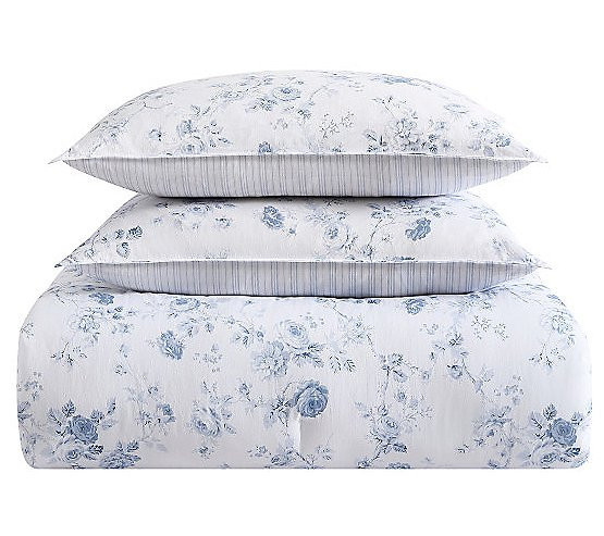 Laura Ashley Belinda Blue Twin Xl Comforter Sha Set | QVC