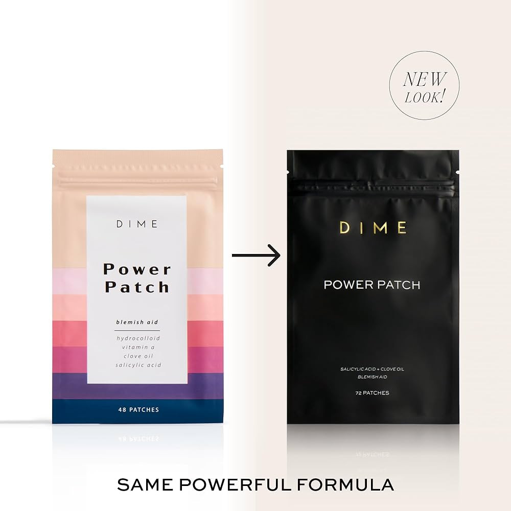 DIME Beauty Power Patch, 72 Count - Hydrocolloid Pimple Patches, Zit Spot and Blemish Aid with Sa... | Amazon (US)