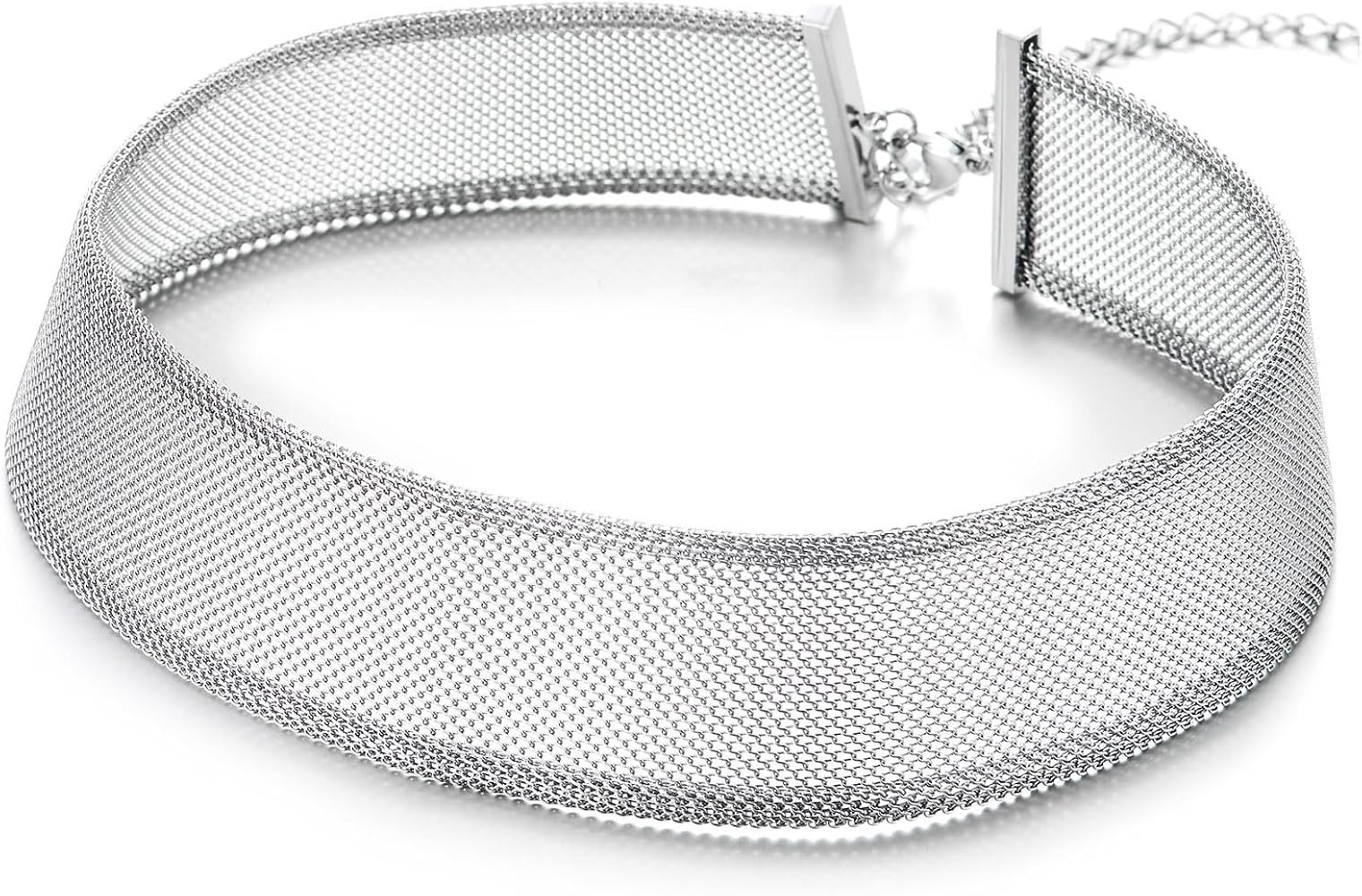 COOLSTEELANDBEYOND Mesh Choker Necklace for Women, Statement Jewelry, Fashionable Metal Collar fo... | Amazon (US)