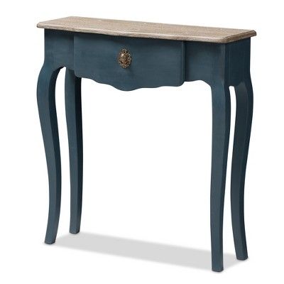 Mazarine Classic and Provincial Spruce Finished Console Table Blue - Baxton Studio | Target