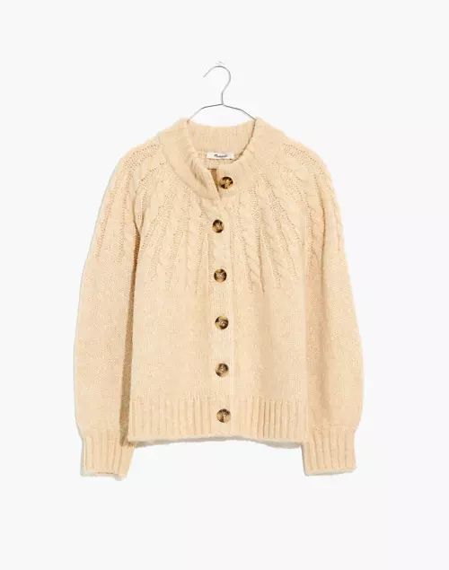 Harwood Cableknit Mockneck Cardigan Sweater | Madewell