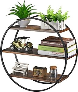 BCOZLUX Round Wall Shelf, 3 Tier Decorative Circle Floating Shelves, Farmhouse Circular Hanging S... | Amazon (US)