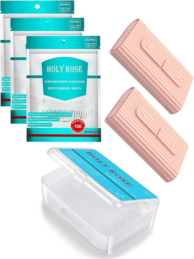 Holy rose Travel Dental Floss Picks,Dental Floss Dispenser 2 Case, Portable Floss Picks Case,Refi... | Amazon (US)