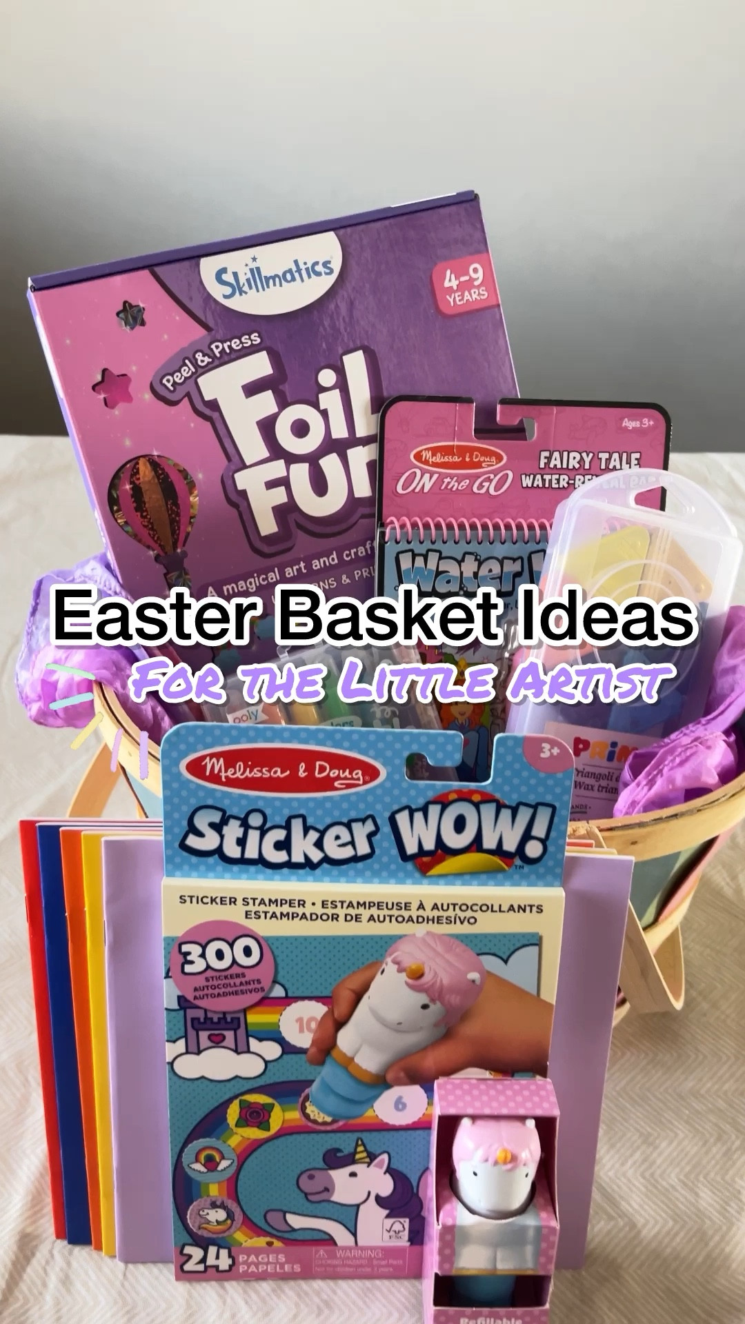Easter Basket ideas for little artists who are into all things arts and crafts. Easter gift ideas that will inspire both open ended art exploration and crafting time! Best for ages 3-6.

#LTKSeasonal #LTKkids #LTKVideo