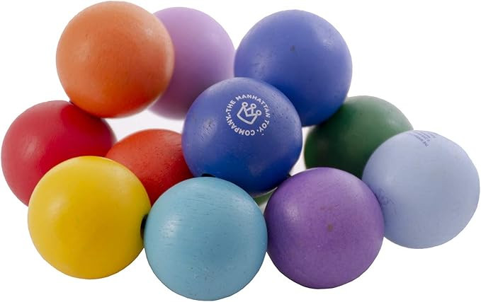 Manhattan Toy Classic Baby Beads Wood Rattle, Teether, and Clutching Toy | Amazon (US)
