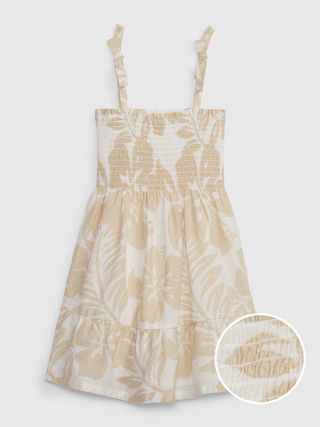 Toddler Linen-Cotton Smocked Floral Dress | Gap (US)