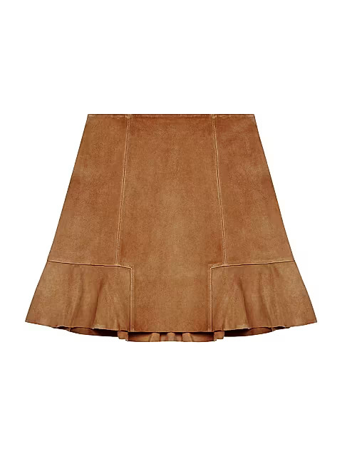 Jendrie Ruffle Suede Mini Skirt | Saks Fifth Avenue
