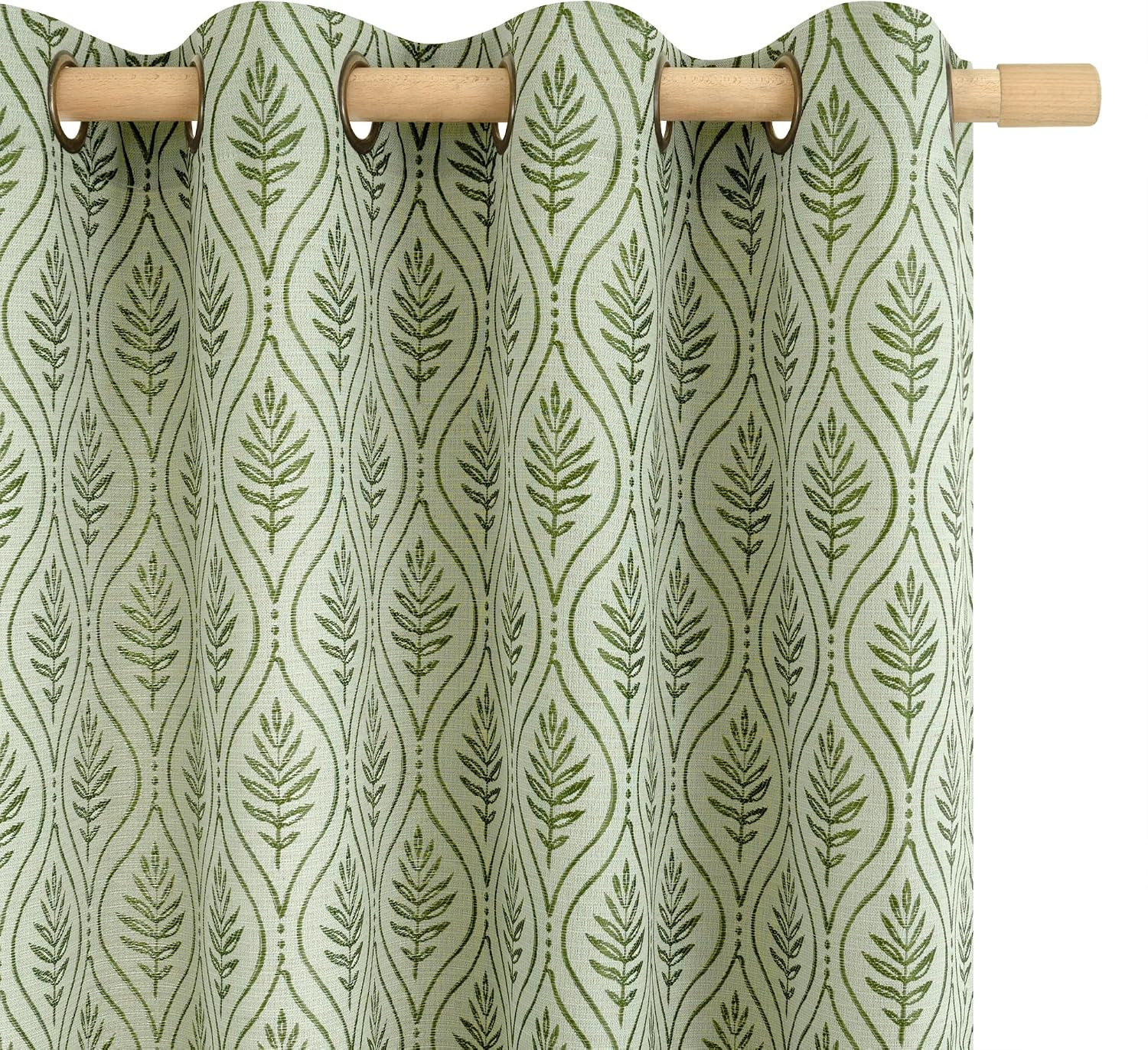 BGment Olive Green Linen Curtains for Living Room，52 x 84 Inch 2 Panels | Amazon (US)