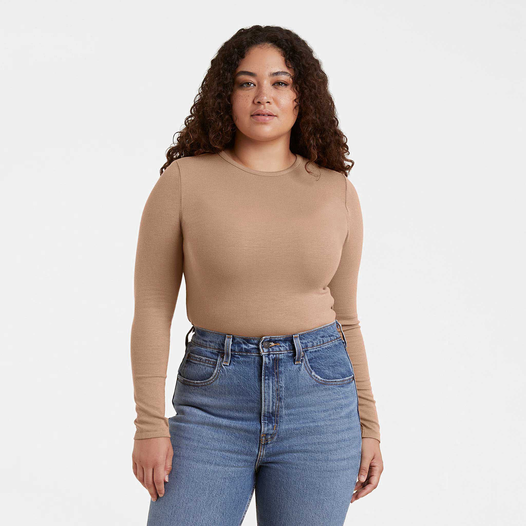 Slinky Rib Long Sleeve Shirt | Black Cherry | Nuuds US