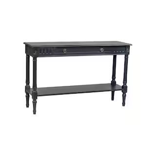 East At Main Evangeline 47 in. Black Rectangle Bayur Wood Console Table with Drawers TT-KI-75023-... | The Home Depot