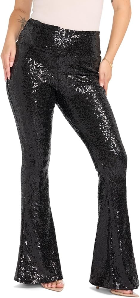 Tipsy Elves Shiny Sequin Leggings for Women for Holiday Outfits and Beyond | Amazon (US)