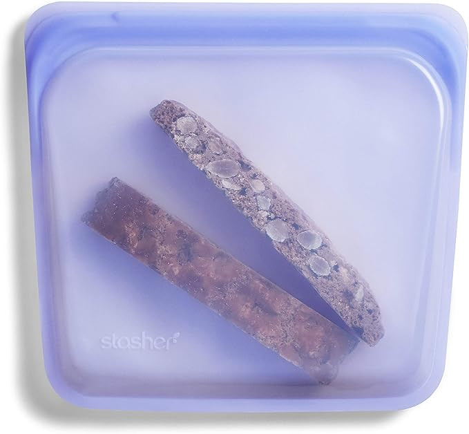 Stasher Platinum Silicone Food Grade Reusable Storage Bag, Amethyst (Sandwich) | Reduce Single-U... | Amazon (US)