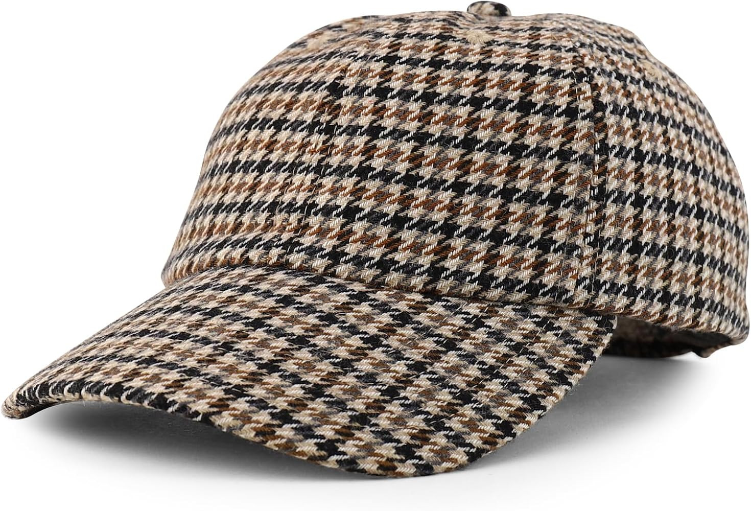 Trendy Apparel Shop Plaid Checker Wool Blend Unstructured Baseball Cap | Amazon (US)