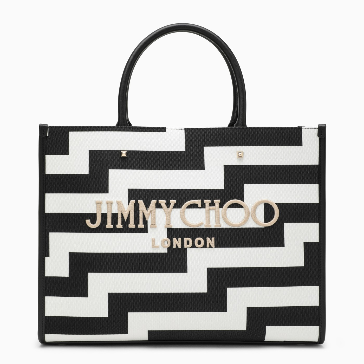 M Avenue black/white canvas tote bag | The Double F