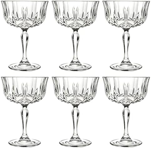 Barski Champagne Glasses - Flute - Saucer - Belle Coupe - Set of 6 Glasses - Glass - Beautifully ... | Amazon (US)