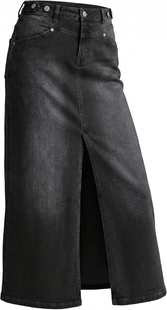 Arach&Cloz Women's Cotton Blend Stretch Adjustable Waist Denim Skirts with Pockets 2026 | Amazon (US)