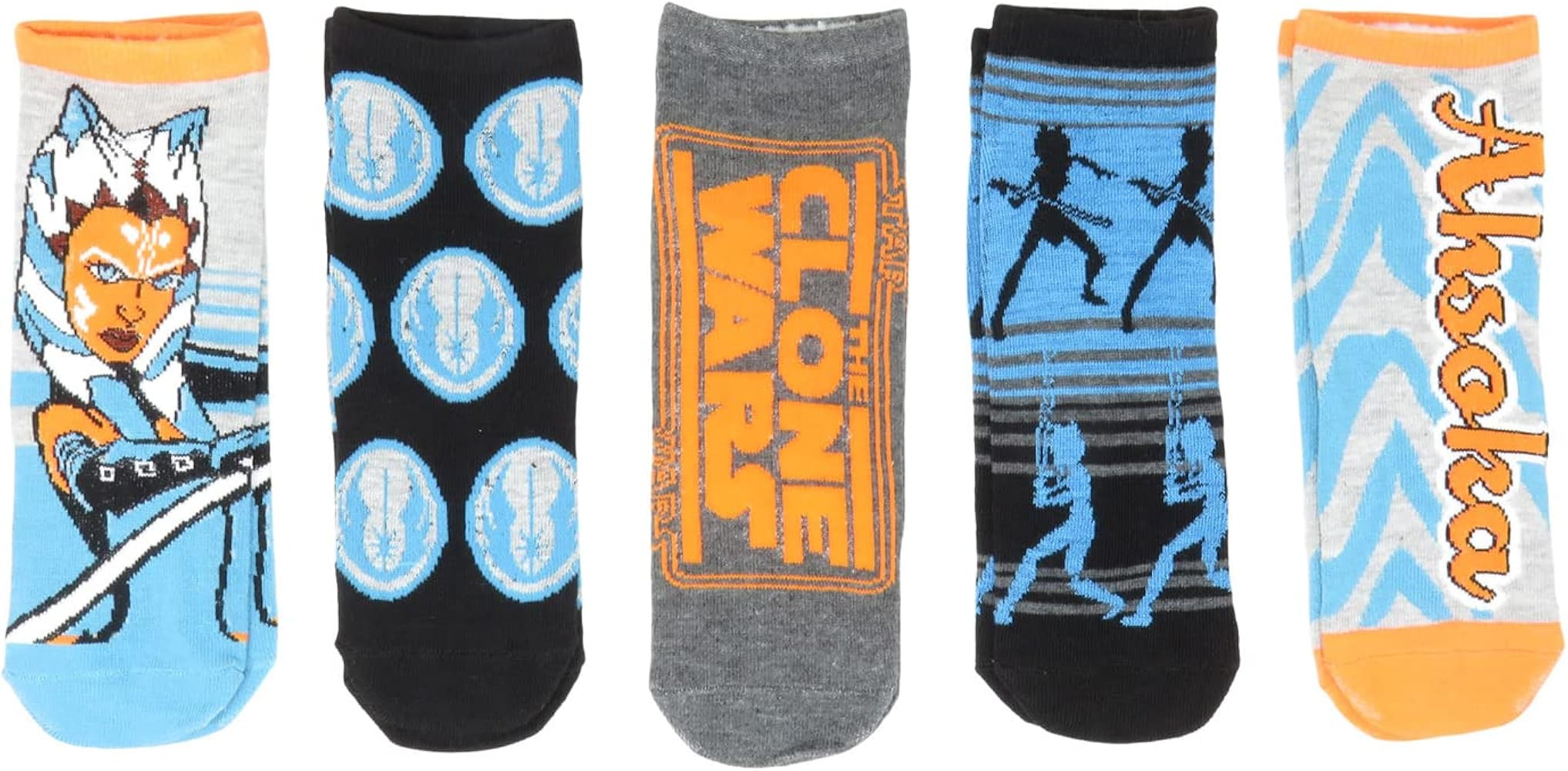 Star Wars Ahsoka Tano Clone Wars Logos Juniors/Womens 5 Pack Ankle Socks Shoe Size 4-10 | Amazon (US)
