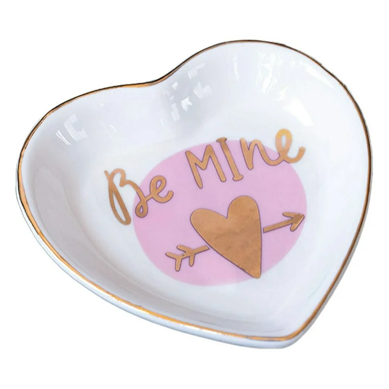 Ceramic Heart Shape Jewelry Plate Hand Painted Fruits Plate, Valentine's Day Decorative Tray | Walmart (US)