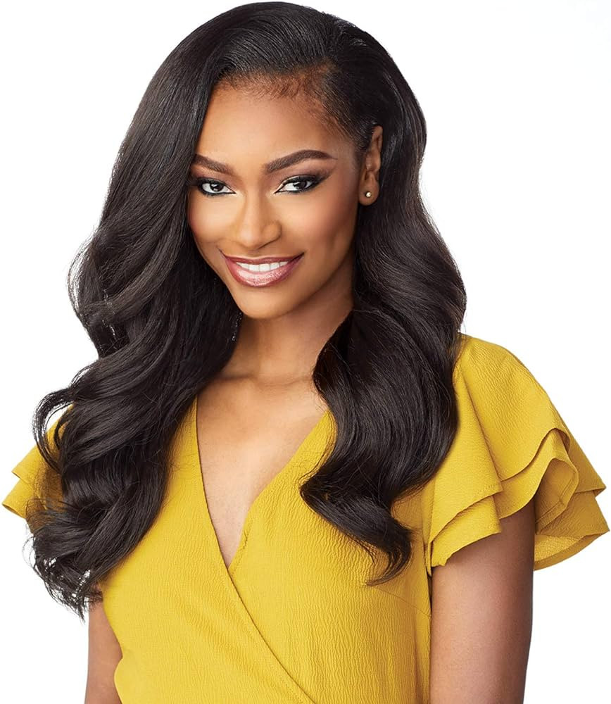 Instant Weave Synthetic Half Wig with Drawstring Cap - IWD 004 (1B Off Black) | Amazon (US)