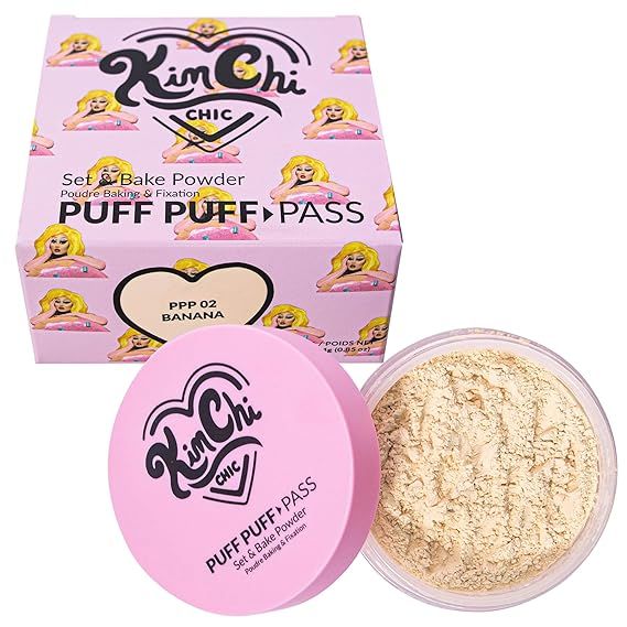 KimChi Chic Beauty Puff Puff Pass Set & Bake Setting Powder, Translucent Finishing Powder and Col... | Amazon (US)