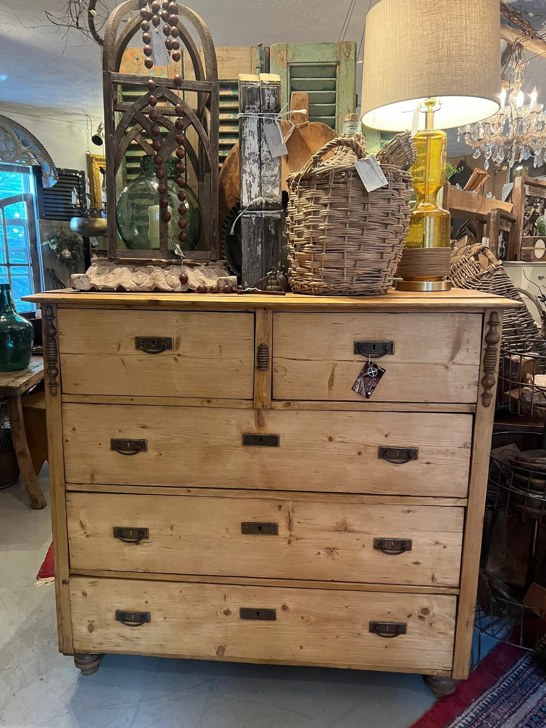 Antique European Pine Dresser, waxed, 5 Drawer | Etsy (US)
