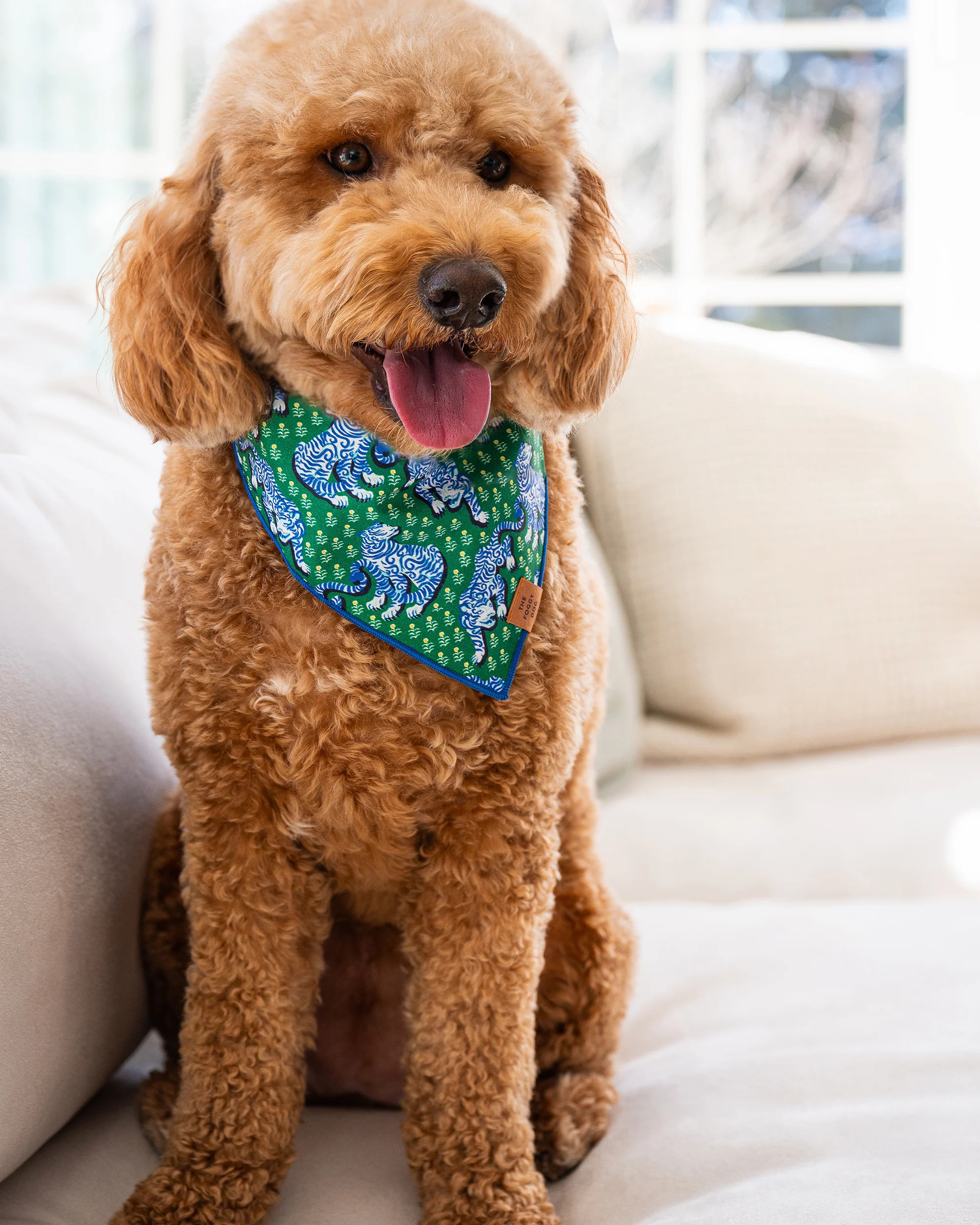 PF x The Foggy Dog Sweet Bee - Dog Bandana - Soft Blue | Printfresh