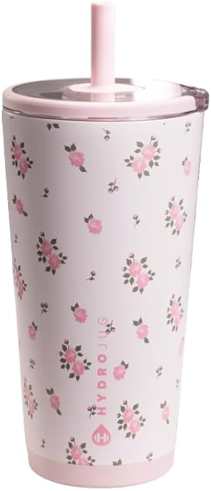 HydroJug Everyday Tumbler 20 oz, Ceramic-Lined Straw Cup, Wildrose | Amazon (US)