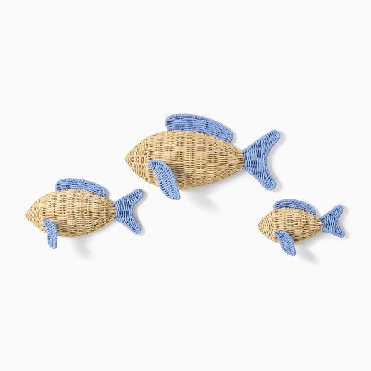 Rattan Fish Wall Art (Set of 3) | West Elm (US)
