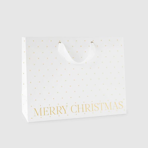 White Merry Christmas Large Vogue Bag - Sugar Paper™ | Target