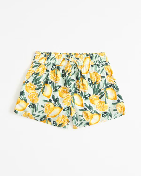 girls linen-blend pull-on shorts | girls new arrivals | Abercrombie.com | Abercrombie & Fitch (US)