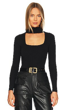 superdown Victoria Square Neck Bodysuit in Black from Revolve.com | Revolve Clothing (Global)