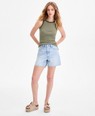 Women's Cotton Cinch-Waist Denim Shorts | Macy's