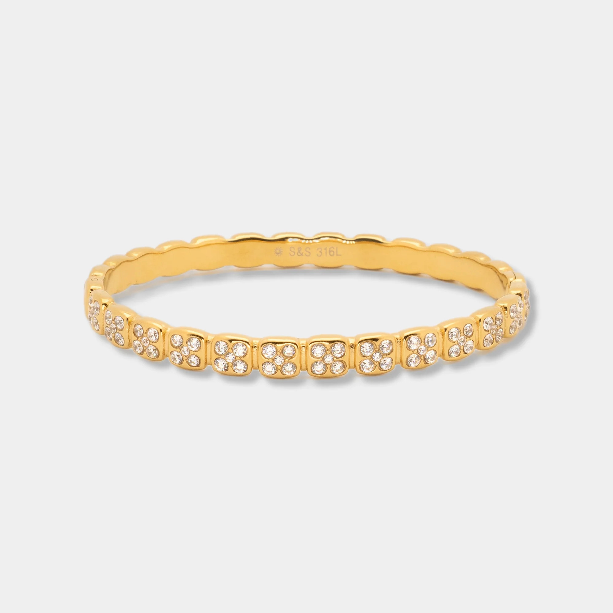 Arlo Bold Sculpted Pavé Bangle | LINK'D THE LABEL