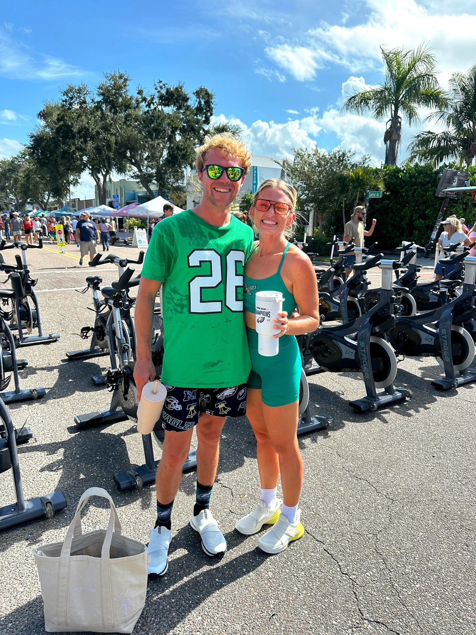 Eagles workout outfit. My set is from Amazon and I added on the Eagles patch. It’s such a good price. The shorts were $15 and the sports bra was $14.

#LTKSeasonal #LTKHalloween #LTKActive