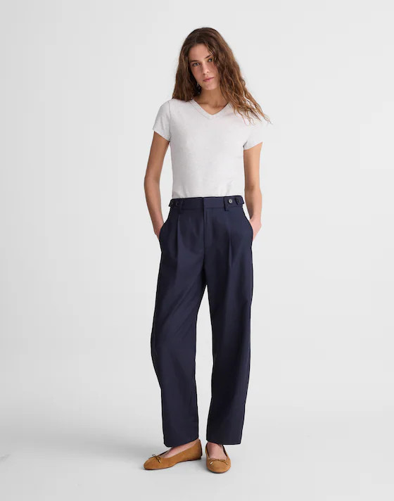 The Barrel-Leg Pant in Drapey Twill | Madewell
