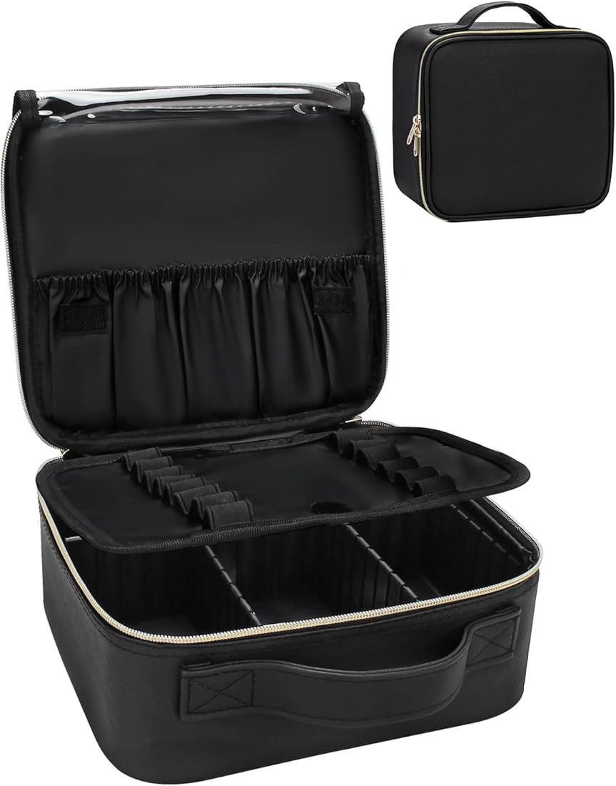 MONSTINA Makeup Train Cases, Professional Lipstick Organizer, Travel Makeup Bag, Portable Storage... | Amazon (US)