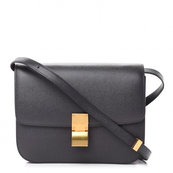 CELINE Liege Calfskin Medium Classic Box Flap Bag Liquorice | FASHIONPHILE | Fashionphile