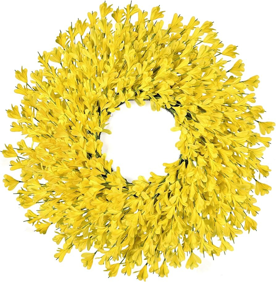 26 Inch Spring Wreaths for Front Door Large Easter Valentines Forsythia Floral Summer Spring Door... | Amazon (US)