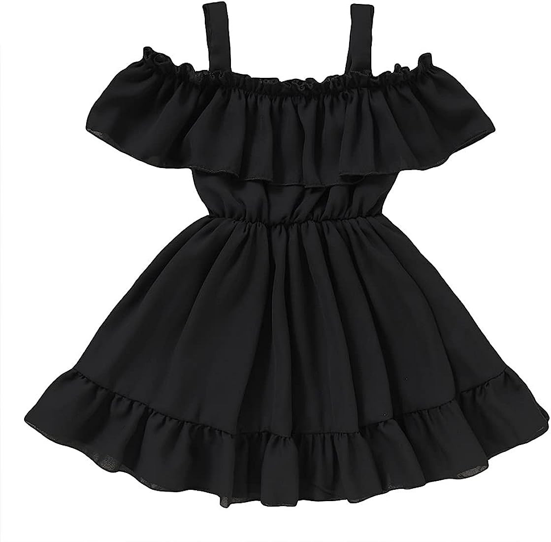 Toddler Baby Girls Summer Dress Chiffon Princess Dress Solid Color Sundress | Amazon (US)