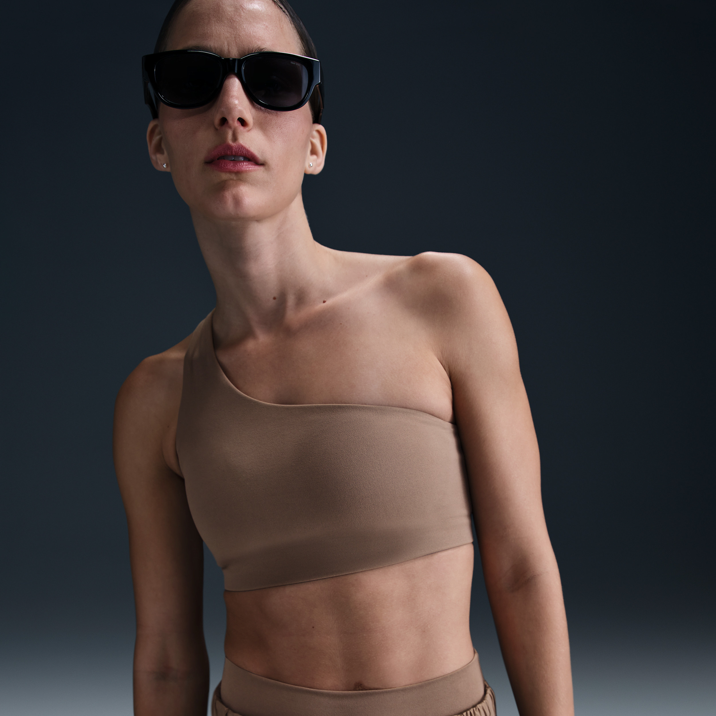 Nike Women's Zenvy Asymmetrical Light-Support Padded Sports Bra in Brown | HQ9182-233 | Nike (US)