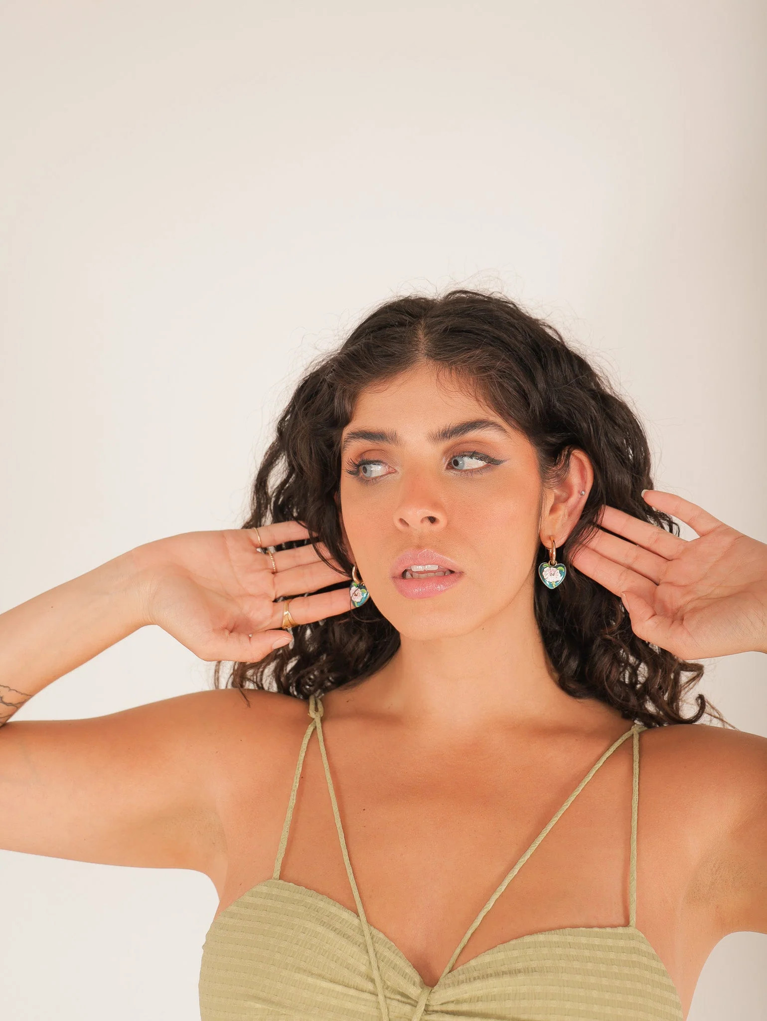 Vintage Flower Heart Hoops - Molly Green | Molly Green