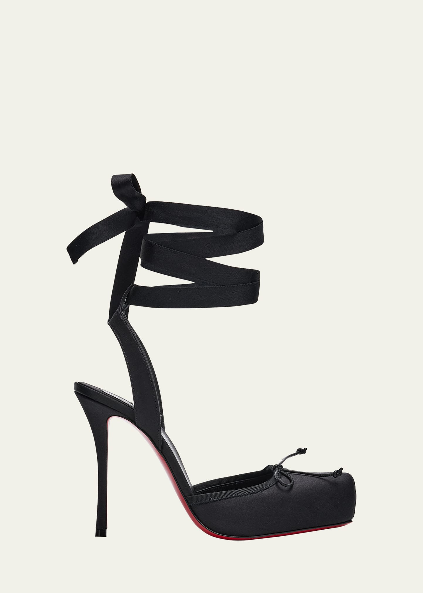 Christian Louboutin Cassia Silk Ankle-Tie Red Sole Pumps | Bergdorf Goodman