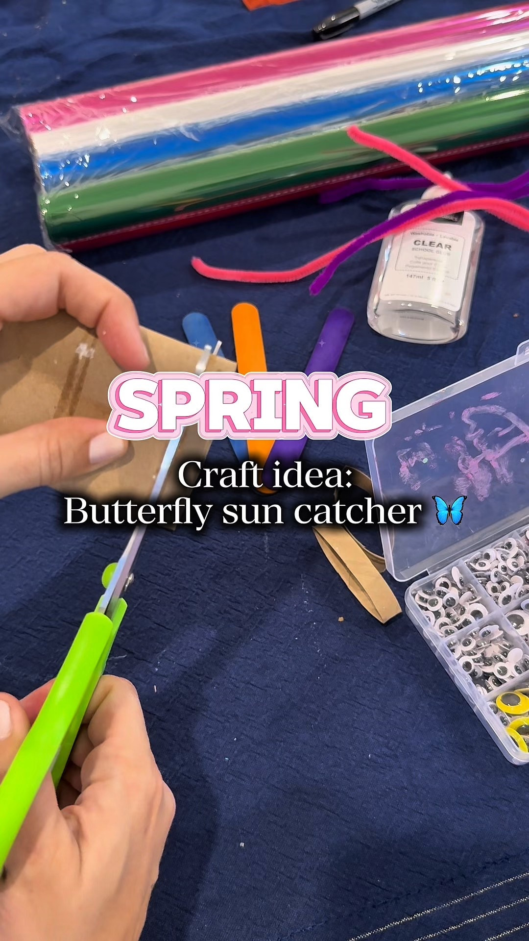 This is the perfect spring craft! 

It is great for any age, just adjust their participation on the making accordingly. With my toddler, I let her pick the colors & eye sizes. After it is done, take your sun catcher outside and watch the beautiful colors appear on the ground or walls. 

Use cellophane to create the butterfly wings and it’ll help the sun make the colors pop! 🦋

#parenting #parentinglife #toddlercrafts #toddleractivities #parentinghacks 

#LTKKids #LTKdayinmylife #LTKmomlife