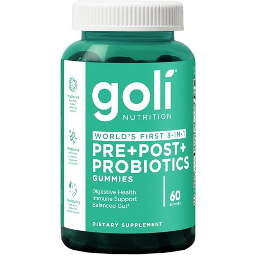 Goli Pre Pro Postbiotic Gummies - Worlds First 3-in-1 Formula with DE111 Probiotics, XOS Prebiotics, MCC1849 Postbiotics - Vegan, Non-GMO, Gluten-Free | Amazon (US)