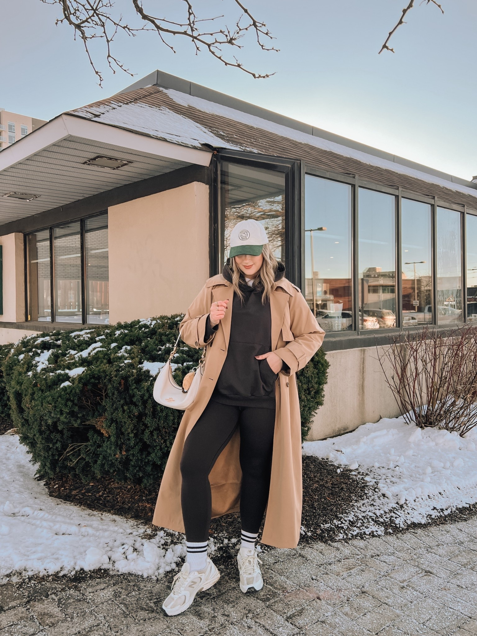 Casual winter outfit! Wearing my usual size L in the leggings. Sized down to M in the hoodie, it runs big! Both are in the color “deep earth”. Linked this year’s version of my trench coat, wearing my usual L. Sneakers are so comfy for walking, but run a little big. I’m a 9.5-10 shoe and wear a 9 in these.
Comfy winter outfits, athleisure matching set


#LTKwinter #LTKmidsize #LTKstyletip