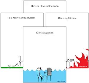 Guajolote Prints Funny Notepads (4-Pack) Everything is Fine, This is my life Now, I have no idea ... | Amazon (US)