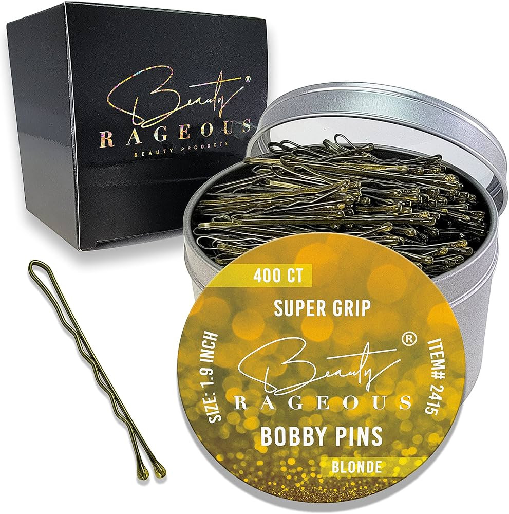 Super Grip Blonde Bobby Pins - 400 Ct Approx - Handy Reusable Tin | Amazon (US)