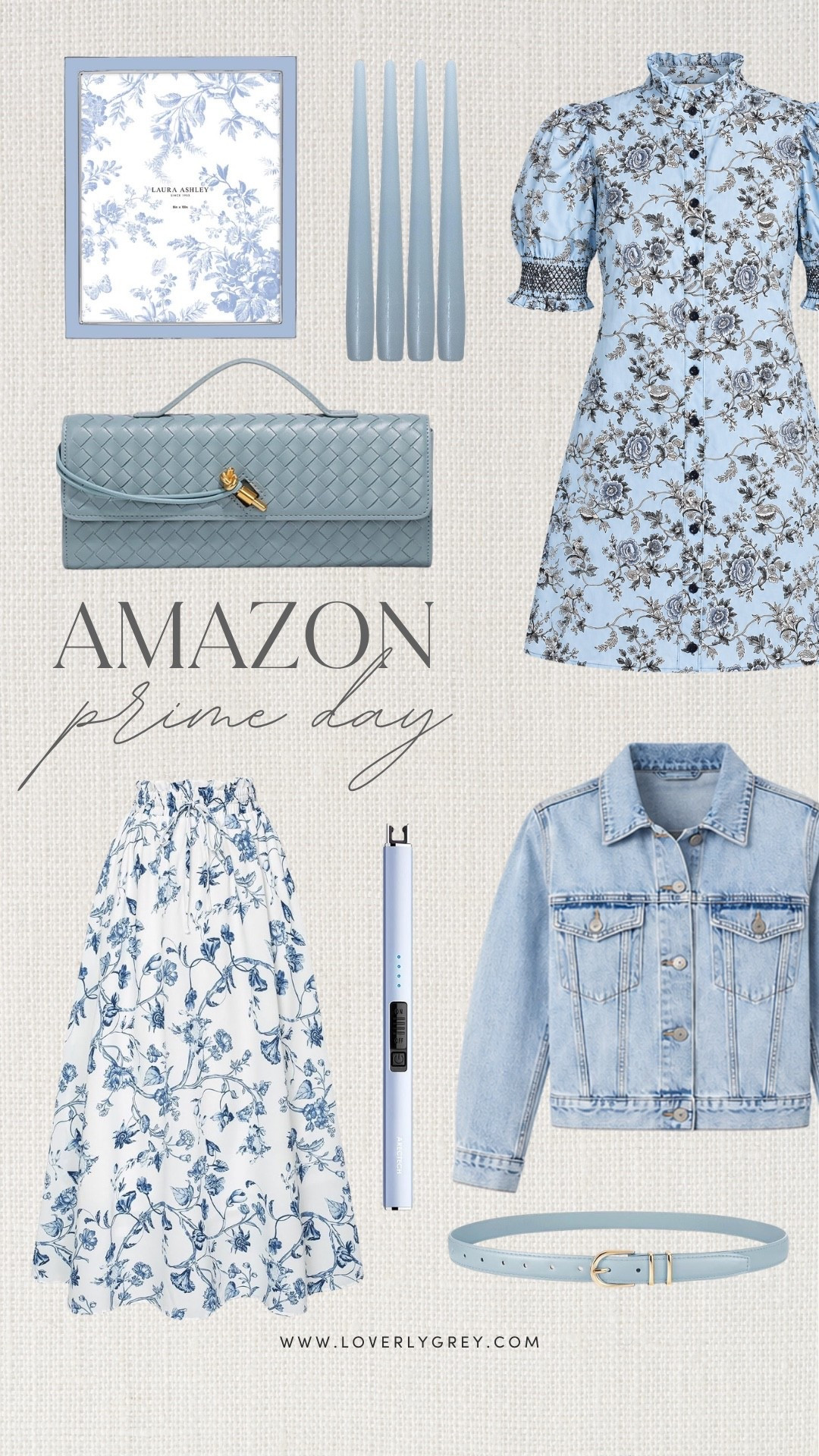 Blue and white Amazon Prime Day finds 💙 Loving these feminine fall fashion and home finds! Floral dresses, denim, accessories, and pretty blue decor that can easily transition through fall.